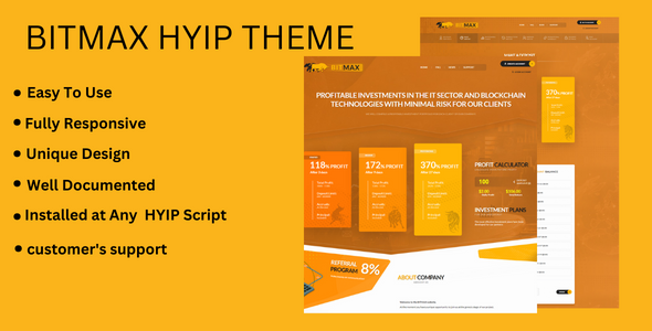 BITMAX - Hyip Investment Website Design